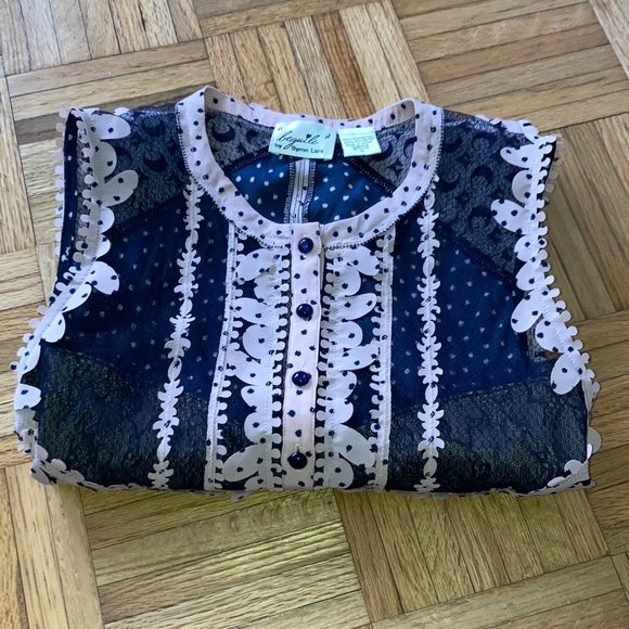 Byron Lars Anthropologie Navy Dress 10 excellent - Picture 14 of 14